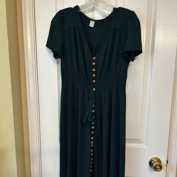 Milumia Women's Button Up Flowy Short Sleeve A Line Maxi Dress XL - Picture 3 of 6